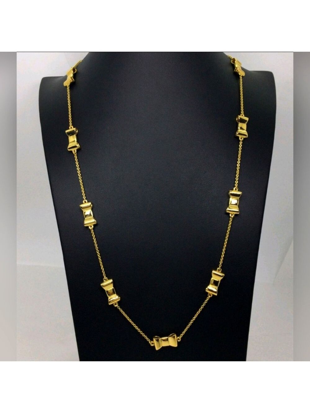 Kate Spade New York Goldtone Bow Station Necklace – 31" – NWOT